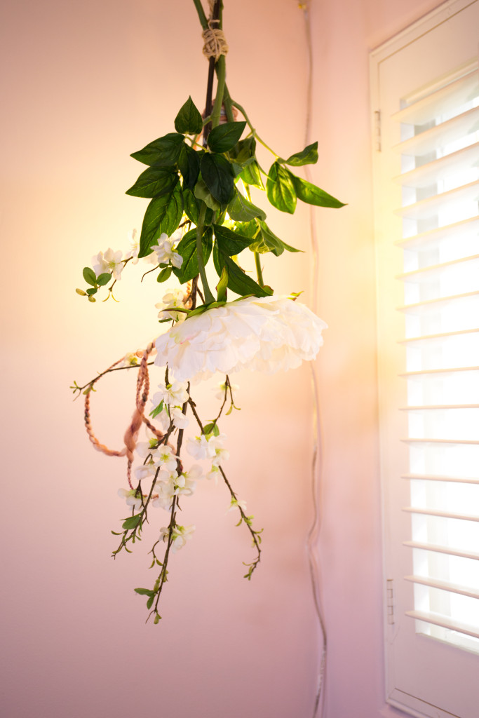 Mr. Kate - DIY Hanging Flower Light Fixture